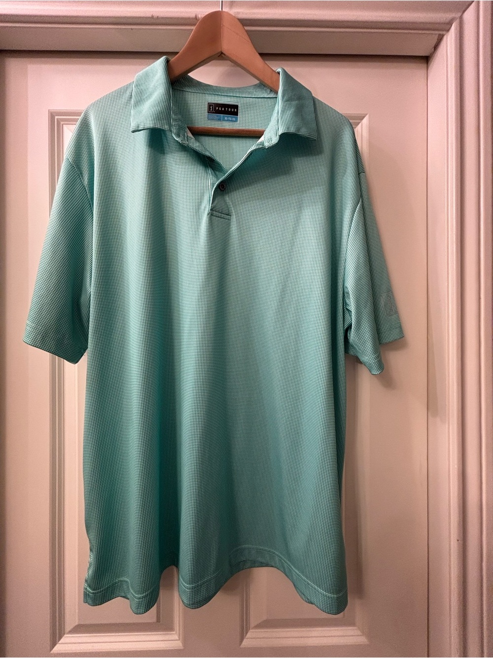 TWO PGA Tour Men’s Green/White Golf Polos